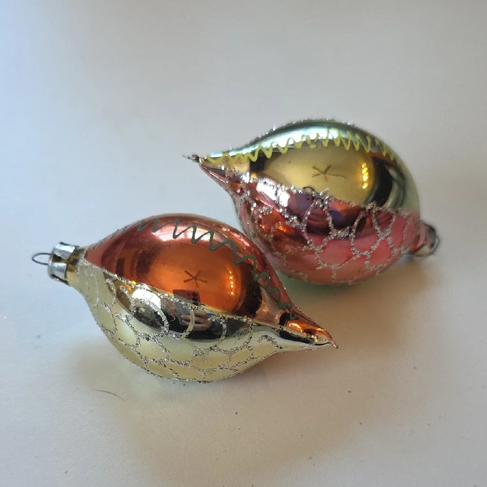 Vintage Glass Ornament Set - Multicolor